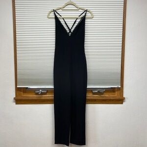 June & Hudson NWT Black Lace Trimmed Sleeveless Cropped Jumpsuit XS